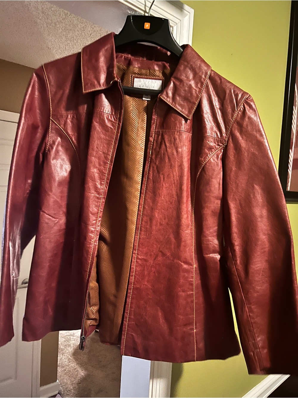 Wilsons Leather Burgundy Leather Zip Jacket